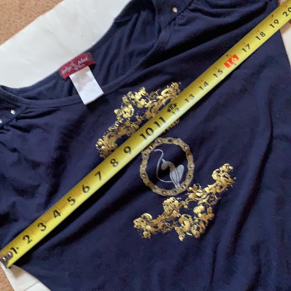 Y2K BABY PHAT TOP SZ S BLUE WITH GOLDEN LOGO PREOWNED VINTAGE - Picture 8 of 11